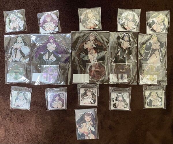 閃乱カグラ Webくじ 7パイ目 アクリルスタンド 缶バッジ ステッカーセット