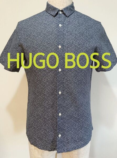 大谷翔平選手【☆特美品使用2回☆】HUGO BOSS ヒューゴボス 麻+綿混半袖シャツ XS