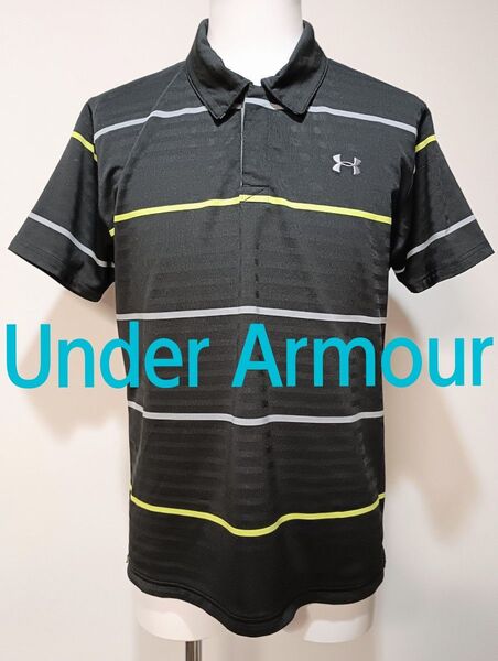 【☆特美品!使用2回☆】Under Armour アンダーアーマー ポロシャツ M ストライプ