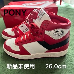 PONY CITY WINGS ハイカットスニーカー レッド 復刻 新品未使用 箱付き 26cm シカゴ