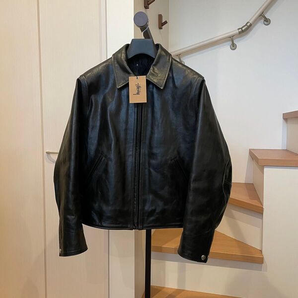 【Sサイズ】 stussy 25ss GARAGE JACKET LEATHER レザージャケット 本革 革ジャン ステューシー