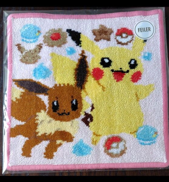 FEILER ハンカチ フェイラー ピンクポケモンハンカチピカチュウ&イーブイ ラブラリーバイフェイラー シュニール織