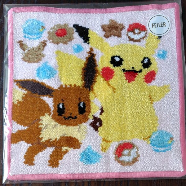 FEILER ハンカチ フェイラー ピンクポケモンハンカチピカチュウ&イーブイ ラブラリーバイフェイラー シュニール織