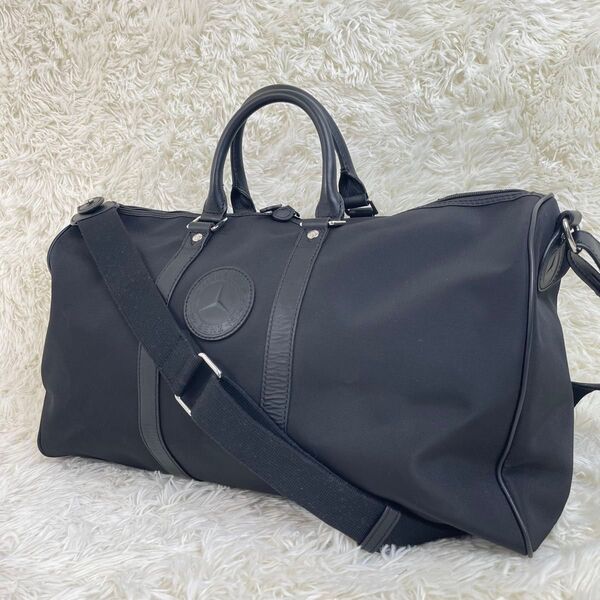 希少 ハンティングワールド×メルセデスベンツ ボストンバッグ 美品 大容量 2way HUNTING ブラックメンズ 旅行