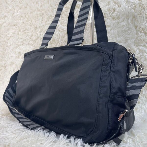 美品 アニエスベー ミニボストンバッグ ハンドバッグ 2way ブラック agnes b. レディース 旅行 黒