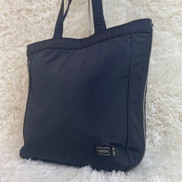 美品 PORTER ポーター トートバッグ 10th記念 限定 希少 A4収納 ブラック 黒 吉田カバン パソコン ビジネス 通勤