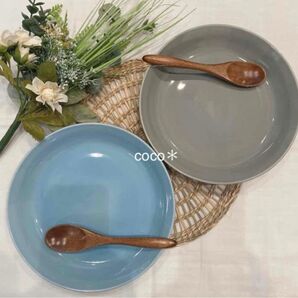 カレー皿 パスタ皿 美濃焼 おしゃれ ブルー グレー 2枚セット 皿 食器