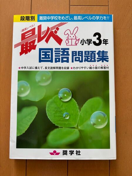 最レベ 、小学3年 国語問題集!書き込みなし、テスト付き!中学受験
