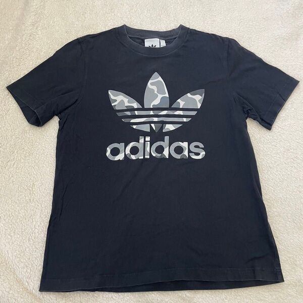 adidas カモフラージュロゴ Tシャツ M 半袖 ブラック