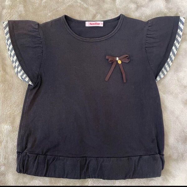 ファミリア フリルTシャツ ネイビー 130サイズ 女の子 半袖