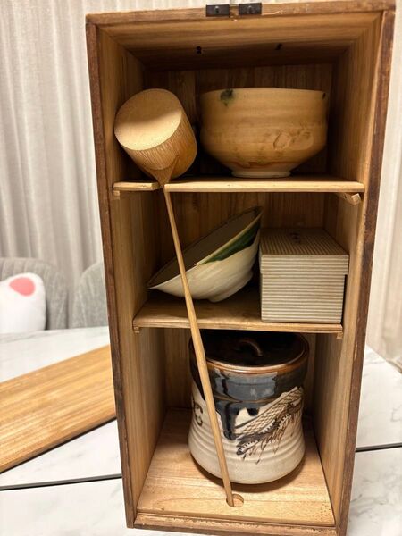 茶道具セット 6点 茶碗 茶筅 棗 茶杓 建水 蓋置 晴峰