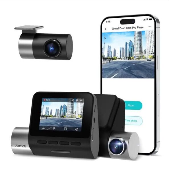 【美品】ドライブレコーダー 70mai ドラレコ 前後カメラ Dash Cam Pro Plus+ A500S-1