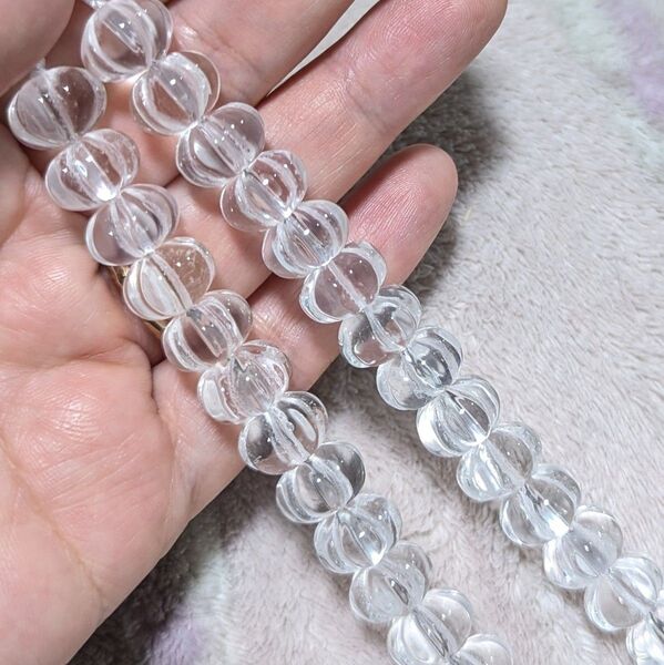 ●12mm●パンプキン水晶1連●アヤカすぺしゃる●天然石パワーストーンハンドメイド素材●