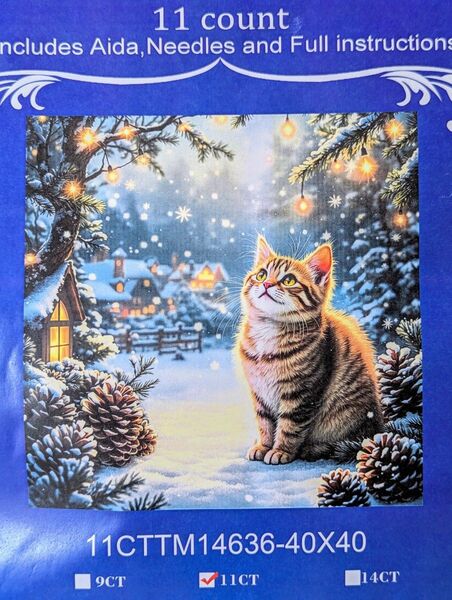 クリスマスの猫 クロスステッチキット