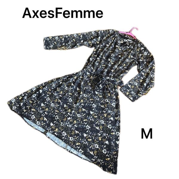 Axes Femme 花柄ワンピース Mサイズ ブラック