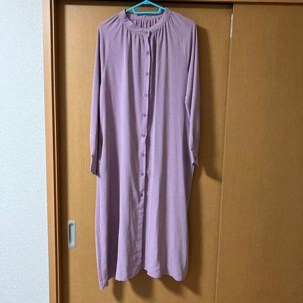 薄紫のシャツワンピース Lサイズ