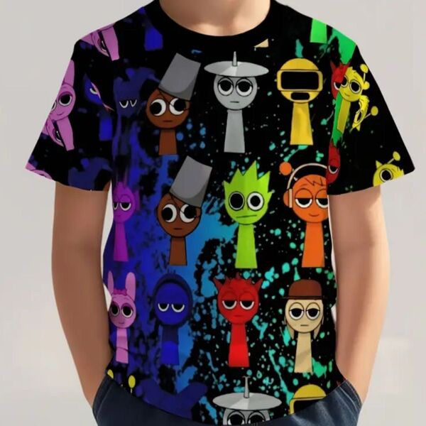 スプランキー 総柄Tシャツ 120 サイズ キャラクタープリント