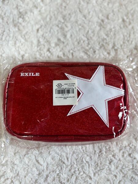 EXILE ポーチ 赤色 星柄 グリッターポーチ PERFECT LIVE 新品、未開封品 小物入れ