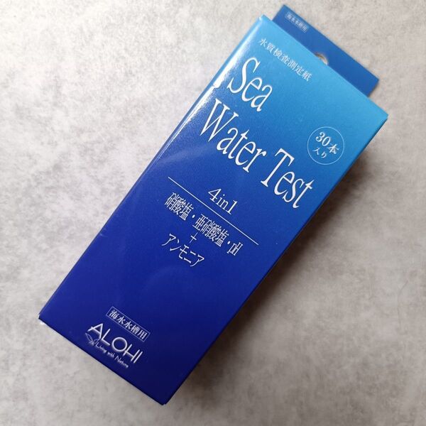 【新品未使用】 アクアリウム 水質検査 4in1アンモニア (30回分) 硝酸塩 亜硝酸 pH 測定 水槽 海水 水質テスト