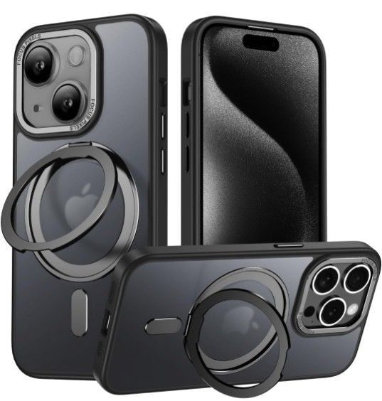 【新品未使用】 iPhone 13 用 ケース Magsafe対応 アイフォン13 カバー 360度回転スタンド 縦横多角度対応