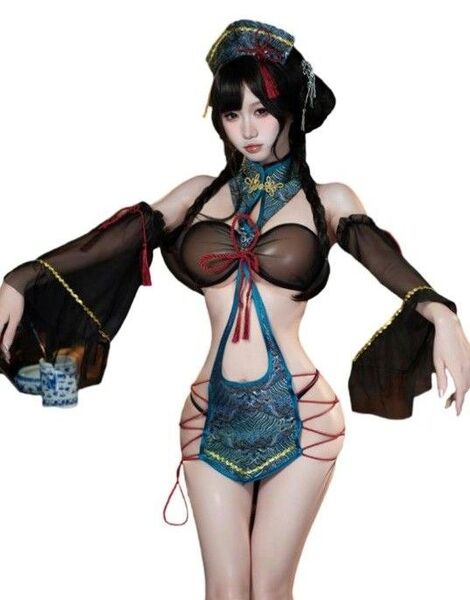 セクシー ゾンビ キョンシー コスプレ ランジェリー フルセット 透け感 仮装 コスチューム 勝負下着 衣装 エロかわいい