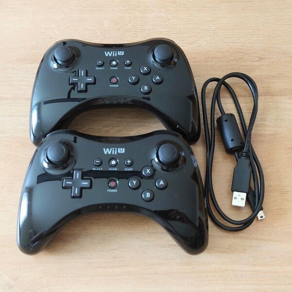 Wii U PROコントローラー WiiU 任天堂 Nintendo クロ 2個