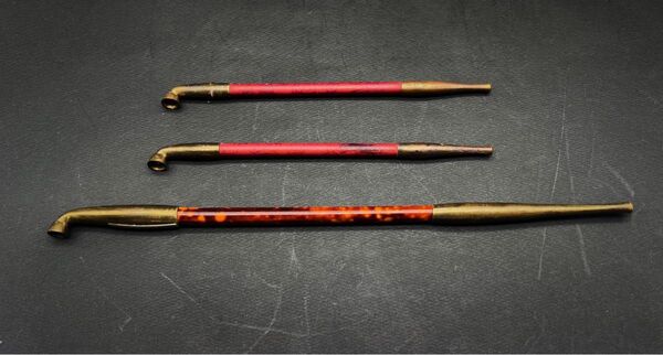 期間限定 昭和レトロ 喫煙具 煙管 アンティーク キセル 3点 パイプ 時代物