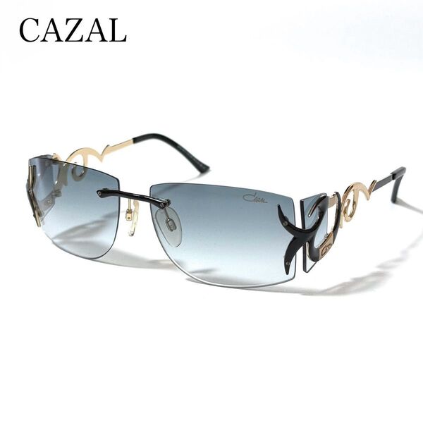 完売カラー CAZAL カザール サングラス 9019 スクエア 4枚レンズ アイウェア メガネ ゴールド リムレス ユニセックス