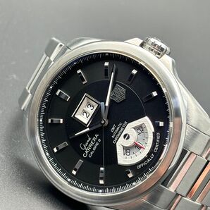 タグホイヤー 美品 WAV5111 グランドカレラ キャリバー8 GMT ビッグデイト ステンレス 腕時計 メンズ用 自動巻き