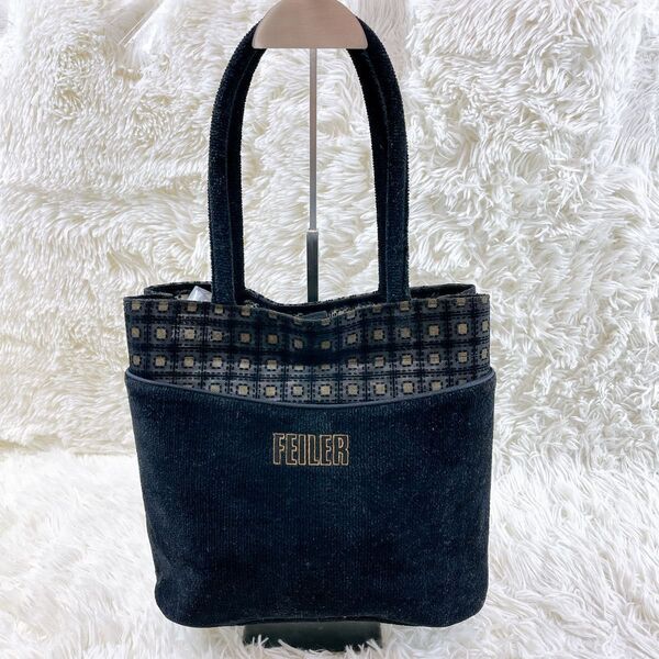 【美品】FEILER フェイラー ハンドバッグ シュニール織 トートバッグ