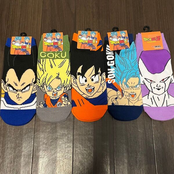 ドラゴンボール 26-29cm メンズ 靴下 ソックス くるぶし 5足セット 新品