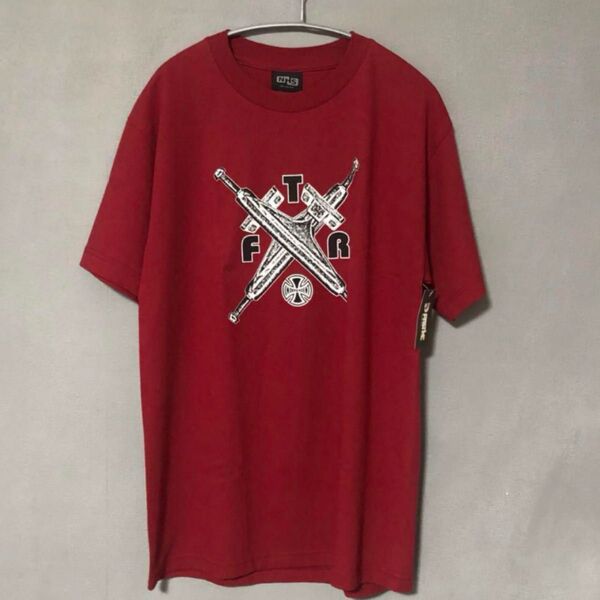 NHSタグ インディペンデント デットストック アイアンクロス 90s 00s 半袖Tシャツ 古着 新品 レッド 赤