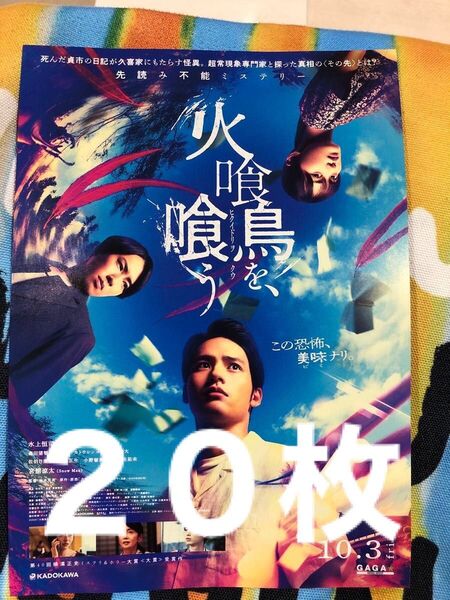 映画 火喰鳥を、喰う ヒクイドリ をくうフライヤー 20枚 水上恒司 山下美月 宮舘涼太