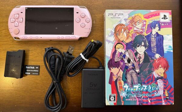 PSP-3000 ブロッサムピンク プレイステーションポータブル メモリースティック4GBと充電器、うたプリ限定版付き