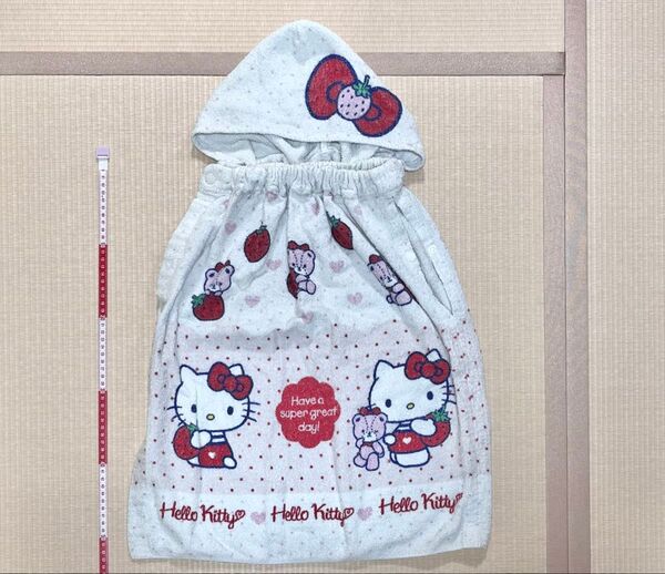 sanrio サンリオ ハローキティ フード付き ラップタオル プールタオル