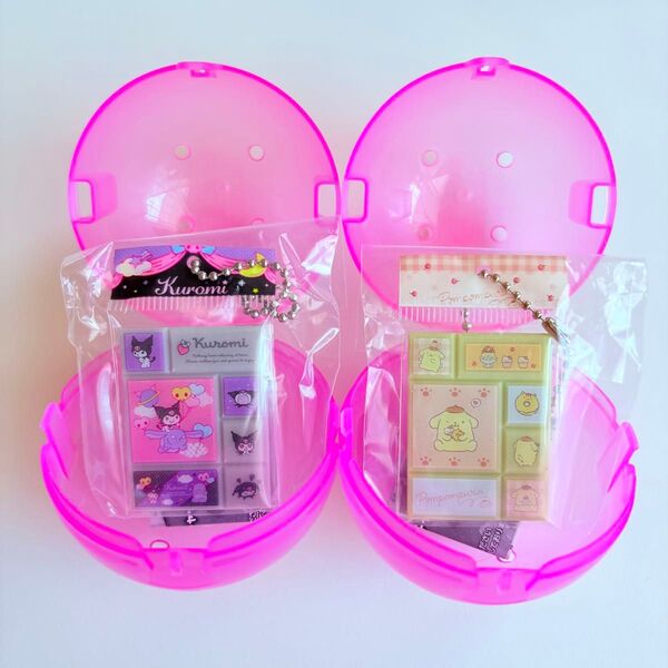サンリオキャラクターズ タイルシール ミニチュアチャーム ポムポムプリン クロミ サンリオ Sanrio レトロ雑貨 平成レトロ