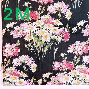 シャーティング 花束 (ブラック) 110×200cm(約) YUWA ミューファン糸使用