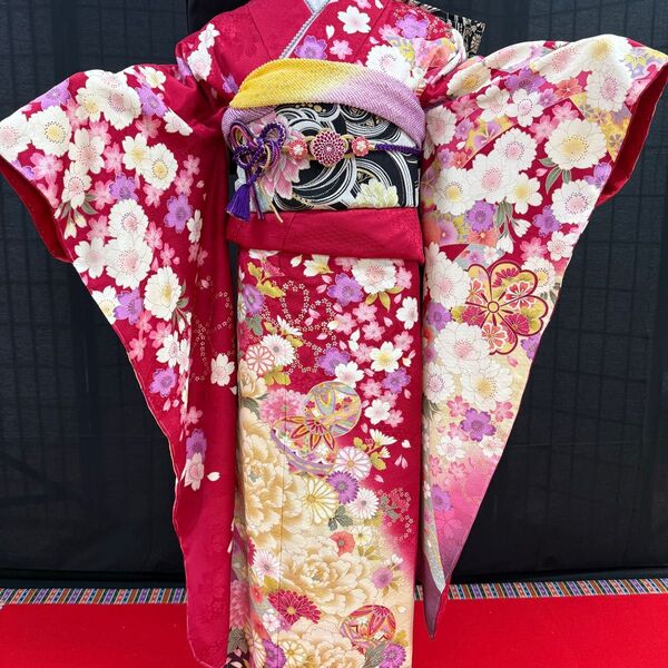 振袖 フルセット 可愛い 成人式 新品 未使用 在庫処分 正絹 帯