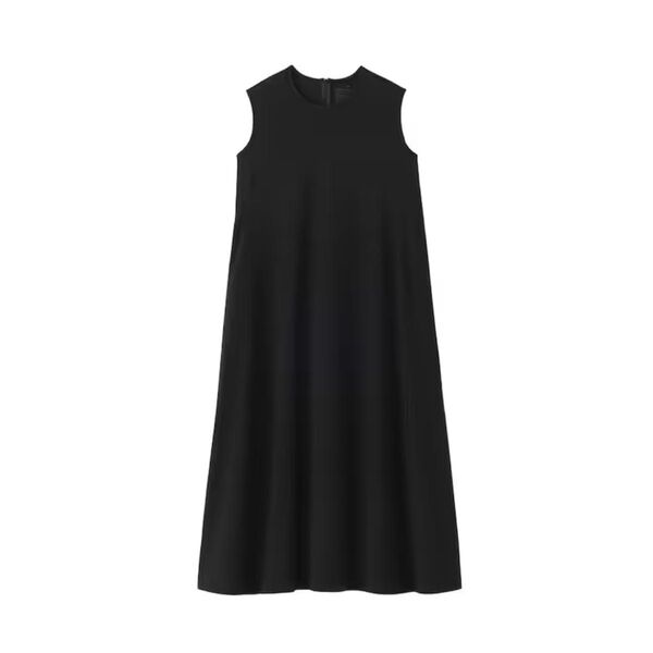 無印良品 MUJI 涼感UVカットノースリーブワンピース 婦人 黒 L