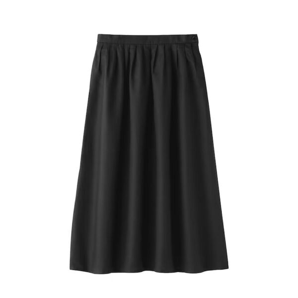 無印良品 MUJI ヘンプコットンイージーロングスカート 婦人 黒 M