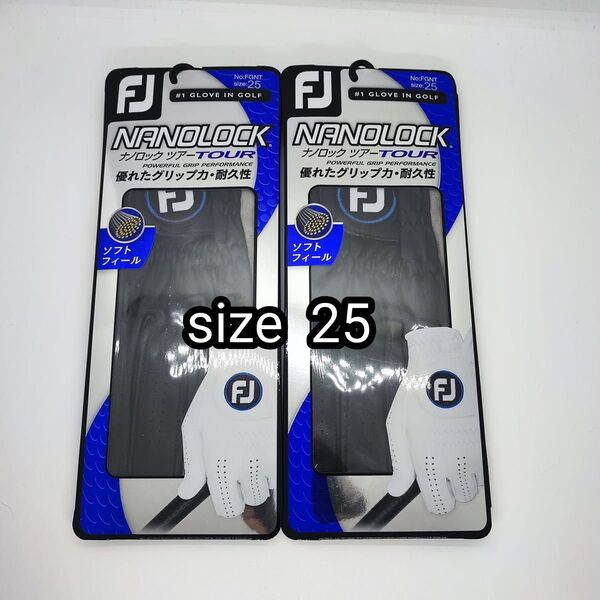 新品未使用 フットジョイ ナノロックツアー ブラック 左手用 25 2個セット FGNT20
