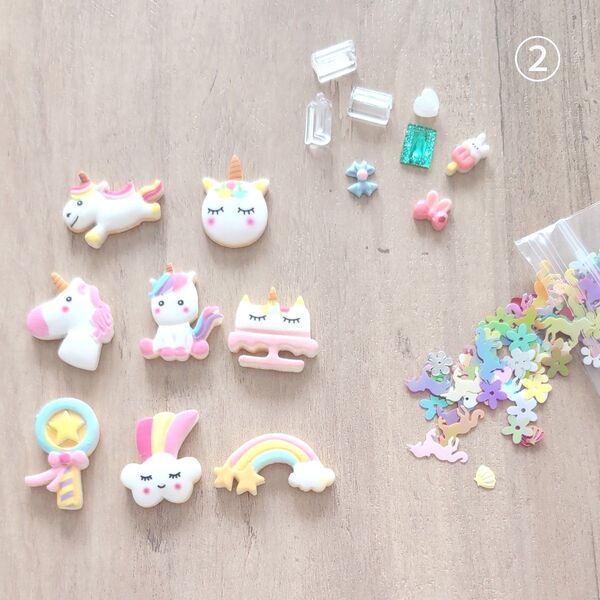 ②ハンドメイド ユニコーン パーツ スパンコール 女の子