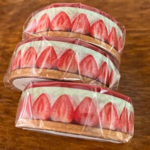 mtマスキングテープ フレジェ風いちごのケーキ 3点セット 新品未開封品
