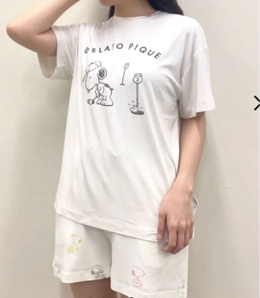 gelato pique ジェラートピケ PEANUTS ルームウェア Tシャツ&ショートパンツ オフホワイト 新品未使用
