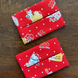 キティちゃん ミニポケットティッシュケース 2個セット ポケットティッシュカバー ハンドメイド