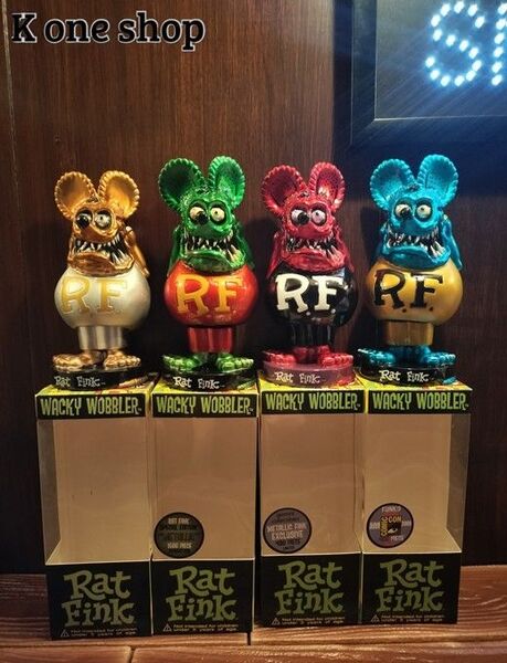 4体セット【ラットフィンク ボビングヘッド メタリックカラー】FUNKO Rat Fink フィギュア ソフビ アメリカン雑貨