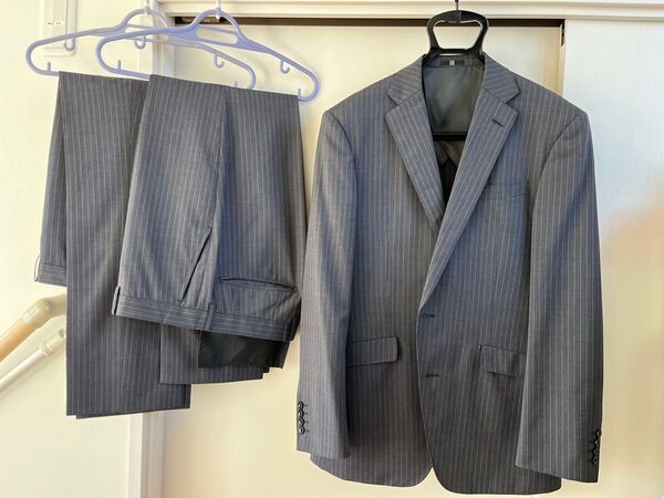 スーツセレクト AB6 ネイビー ストライプ ジャケット パンツ 2着 セット