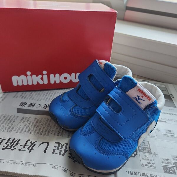 Miki House Mizuno コラボ ベビーシューズ 青13.5