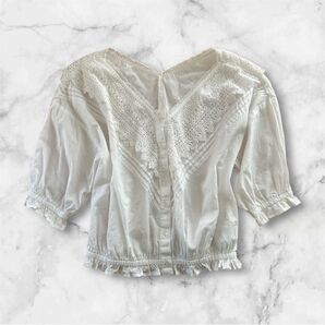 Ray BEAMS レースブラウス ホワイト トップス M