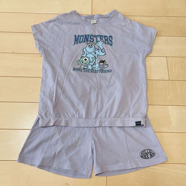 セットアップ 半袖Tシャツ ハーフパンツ モンスターズインク こども服 140 キッズ リンク お揃い 双子 Tシャツ トップス